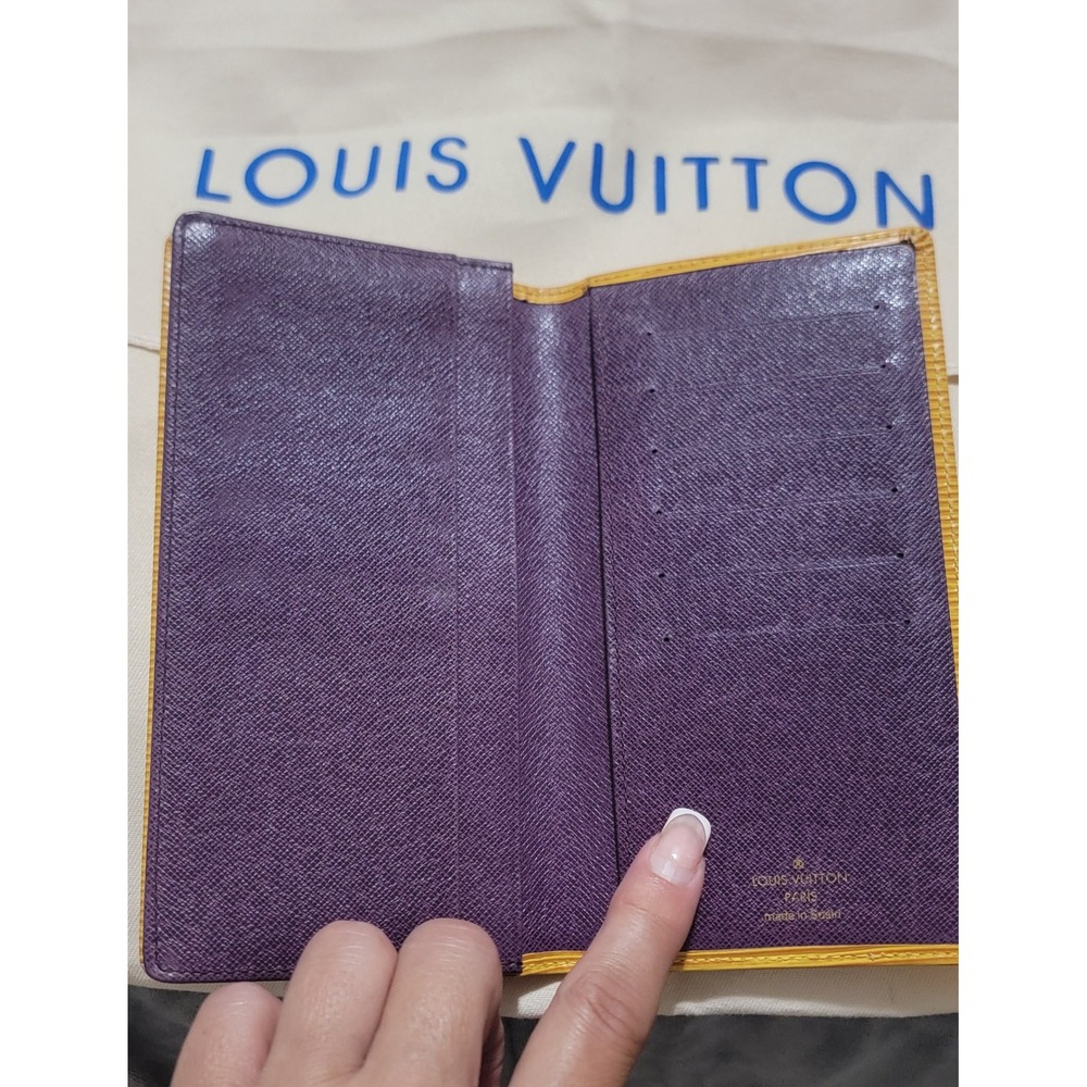 Louis Vuitton Yellow Epi Leather Yen Long Wallet Purple Interior Made in Spain - Picture 2 of 16
